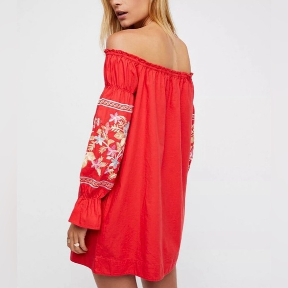 Free People Fleur Du Jour Mini Dress, Size L, Red - Picture 14 of 15